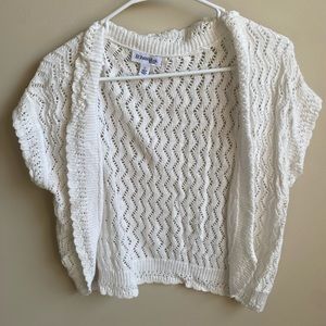 White knit cardigan sweater size large by St. John’s bay
